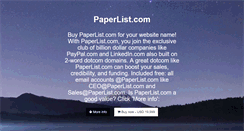 Desktop Screenshot of paperlist.com